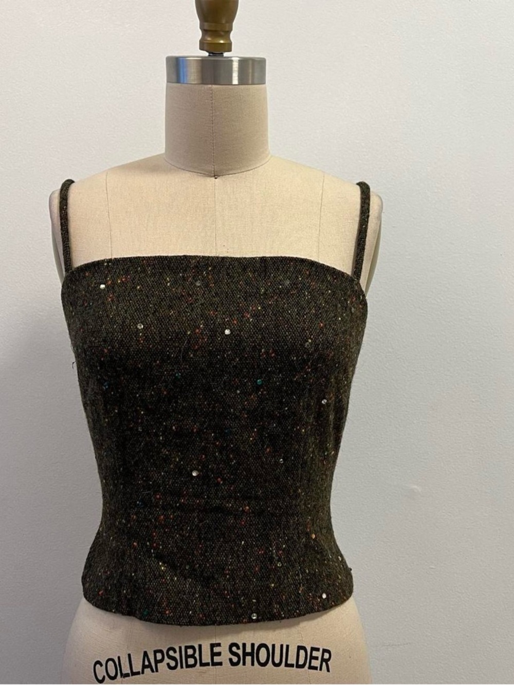 Vintage Moschino Jean Wool Square-Neck Crop Top